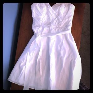 Strapless white dress